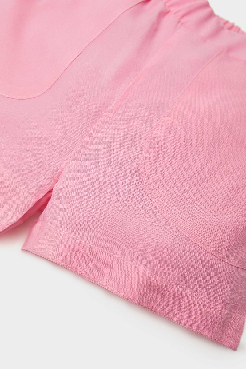 DeFacto Pink BabyGirl Baby Girl Regular Fit Elastic Band Shorts Casual - Image 3